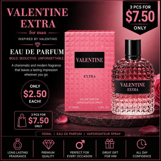 3PCS VALENTINE PINK MILANO 100ML PERFUME EBC1391