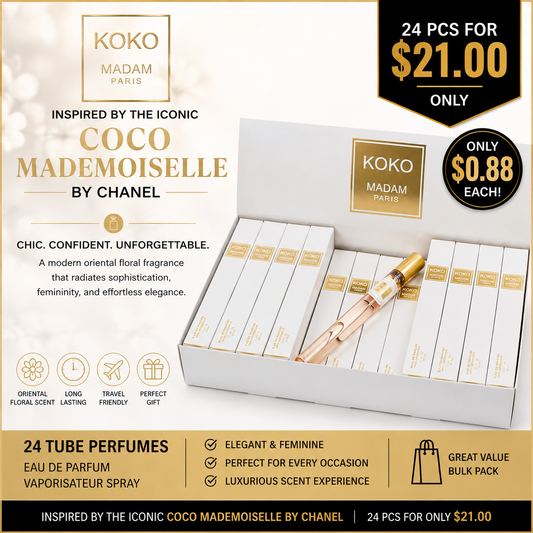 24PCS DISPLAY KOKO TUBE PERFUME EBC1063TR