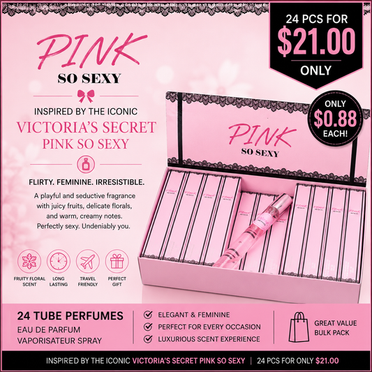 24PCS DISPLAY PINK SO SEXY TUBE PERFUME EBC1067TR