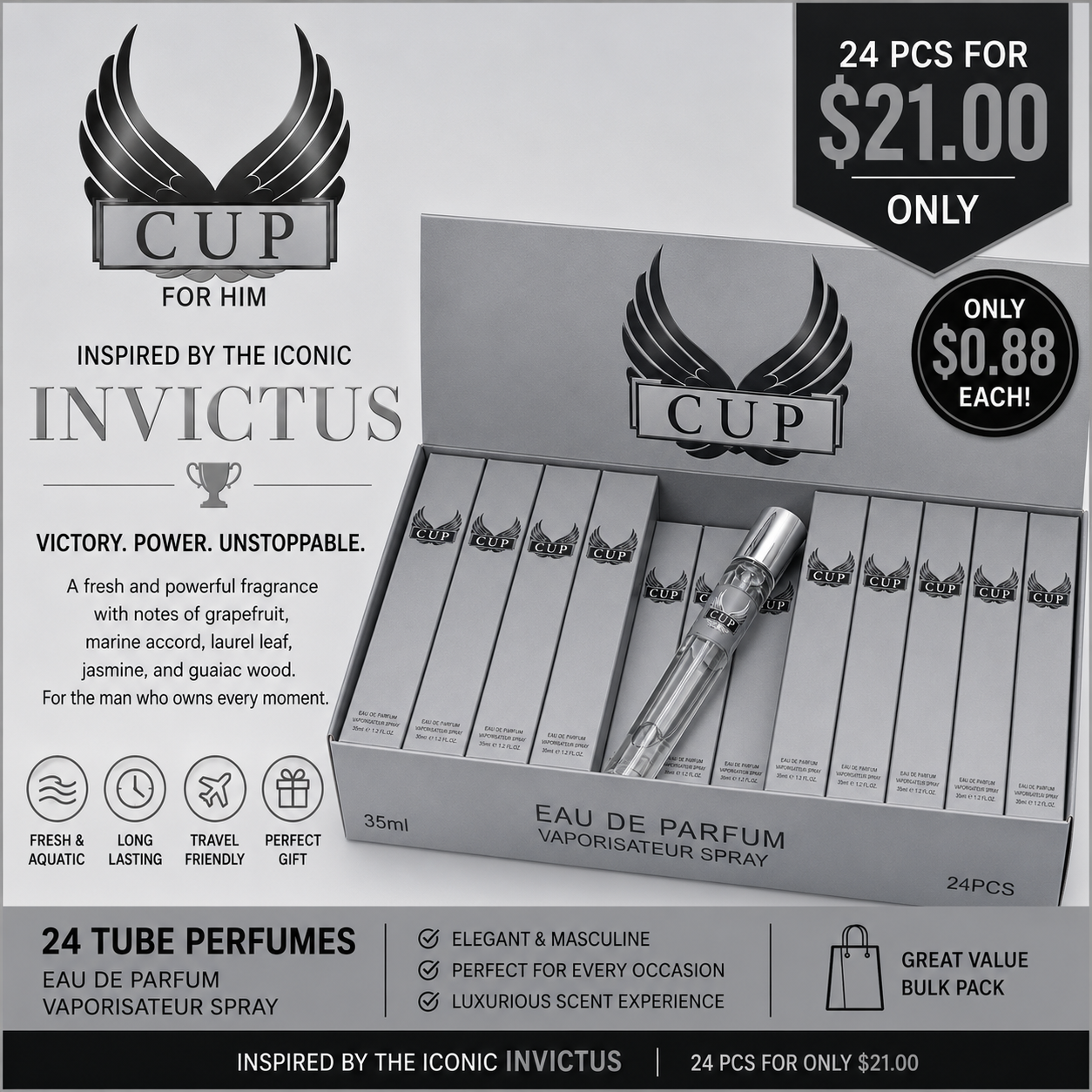 24PCS DISPLAY CUP TUBE PERFUME EBC2095TR