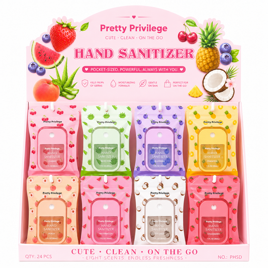 24PCS DISPLAY PRETTY PRIVILEGE HAND SANITIZER PHSD