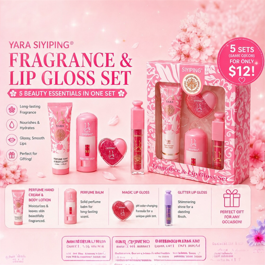 5 SETS PINK FRAGRANCE AND LIPGLOSS SET SYP-ST59