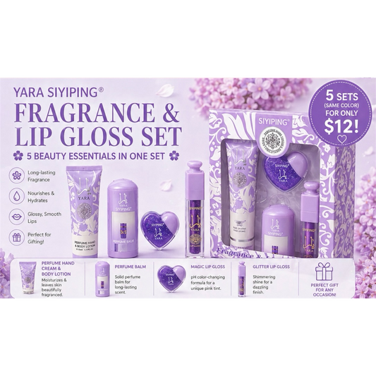 5 SETS PURPLE FRAGRANCE AND LIPGLOSS SET SYP-ST58