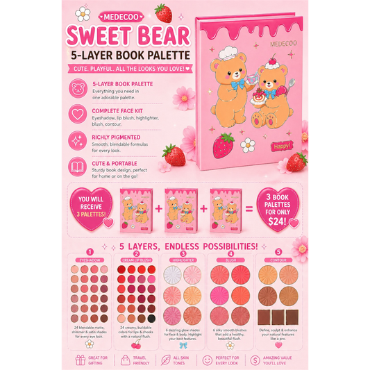 3PCS BEAR 5 LAYER PALETTE YY-672601