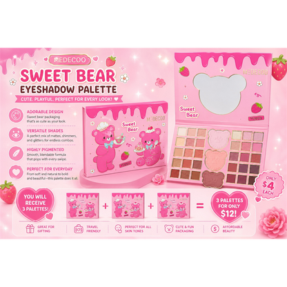 3PCS SWEET BEAR PALETTE YY-392602
