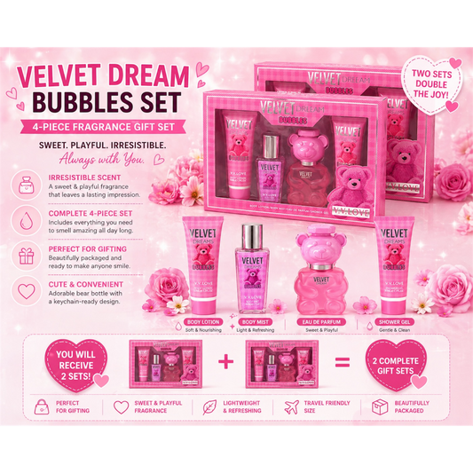 2 SETS V.V LOVE TEDDY BEAR FRAGRANCE MIST SET MOSCHINO DUPE