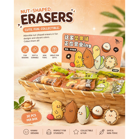 30PCS BASKET NUT SHAPED ERASER TR-CA09955