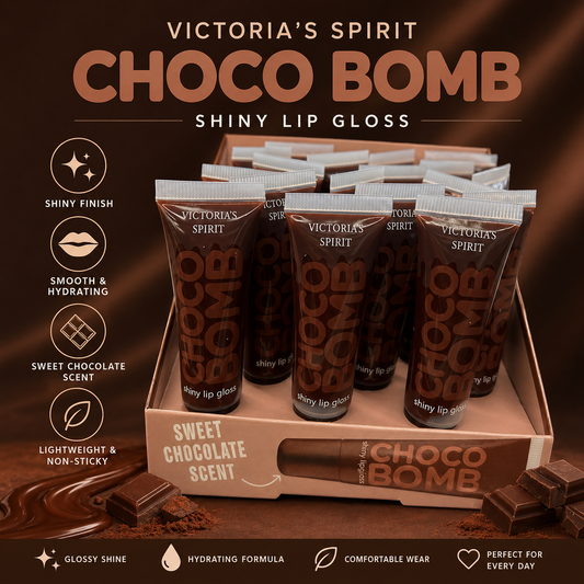 18PC DISPLAY CHOCO BOMB LIP GLOSS (ESSENCE DUPE)