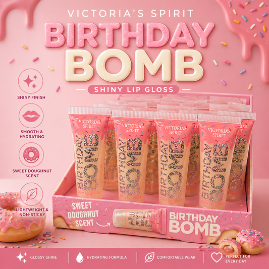 18PC DISPLAY BIRTHDAY BOMB LIP GLOSS (ESSENCE DUPE)