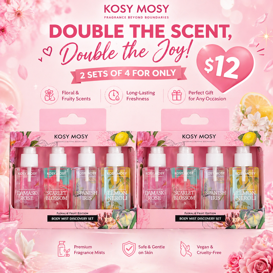 2 SETS OF 4PCS KOSY MOSY FLORAL AND FRUIT EDITION