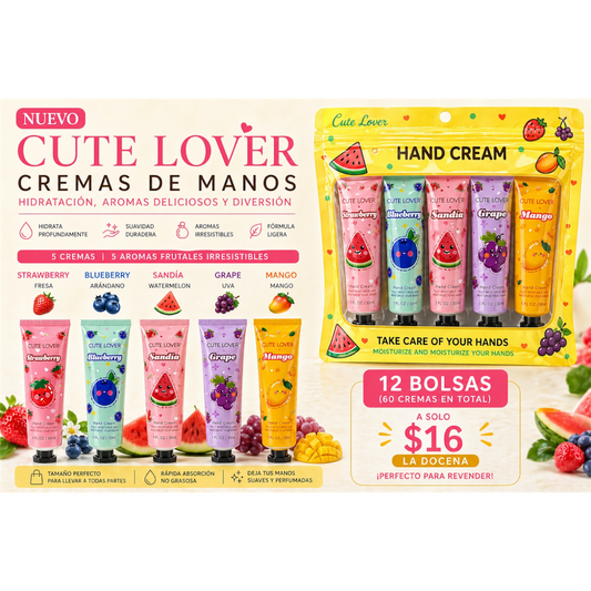 12 BAGS OF FRUITY HAND CREAMS HC-17