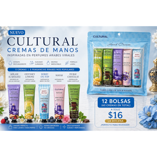 12 BAGS OF HAND CREAMS ARAB INSPIRED HC-16