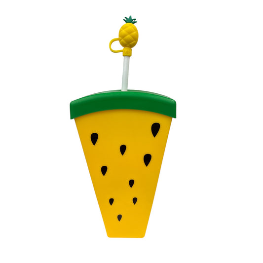 6PCS YELLOW PINEAPPLE STRAW CUP