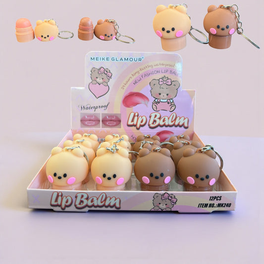 12PCS BEAR LIP BALM MK240