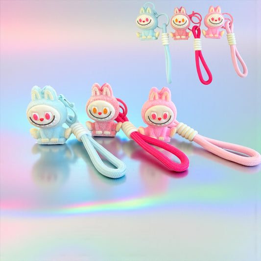 12PCS MONSTER FUZZY YOGA KEYCHAIN