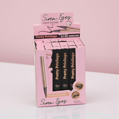 24PCS DISPLAY PRETTY PRIVILEGE SIREN EYES LIQUID EYELINER PLB1
