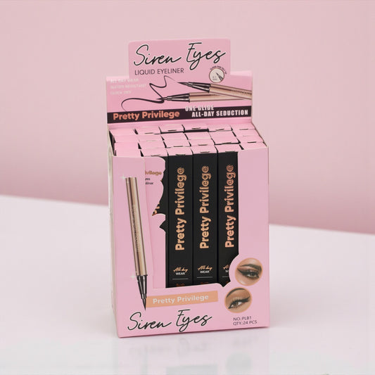 24PCS DISPLAY PRETTY PRIVILEGE SIREN EYES LIQUID EYELINER PLB1
