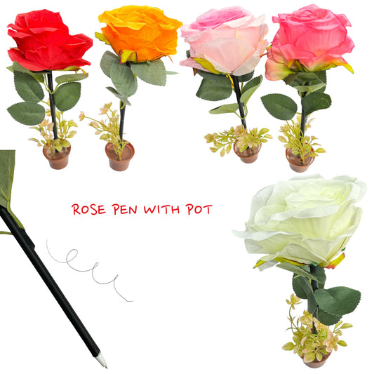 12PCS ROSES PEN WITH POT