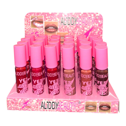 24PCS DISPLAY ALIDDY BEAUTY LIP GLOSS SHINY A7007