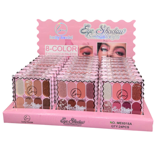 24PCS DISPLAY LUCKY MODEL 8-COLOR EYESHADOW PALETTE ME6018A