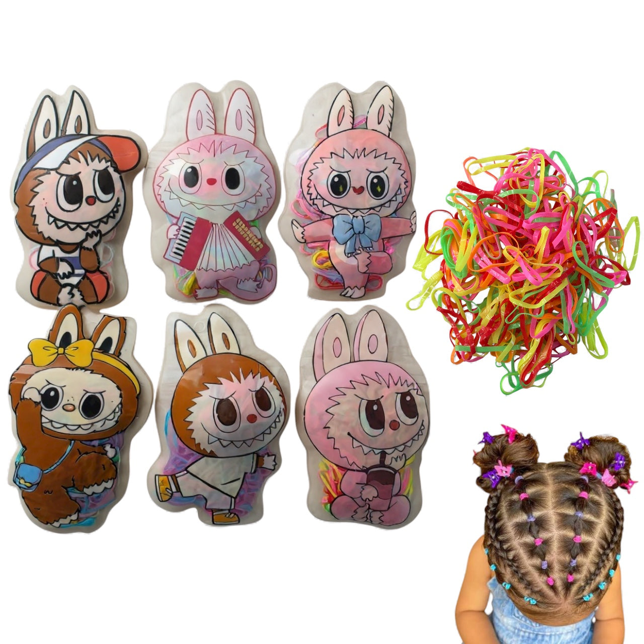 12PCS PACK BLUE BU MINI SCRUNCHIES RBBB