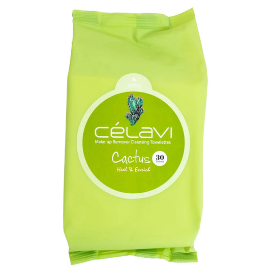 6PCS DISPLAY CELAVI CACTUS MAKE-UP REMOVER CLEANSING TOWELETTES MT017