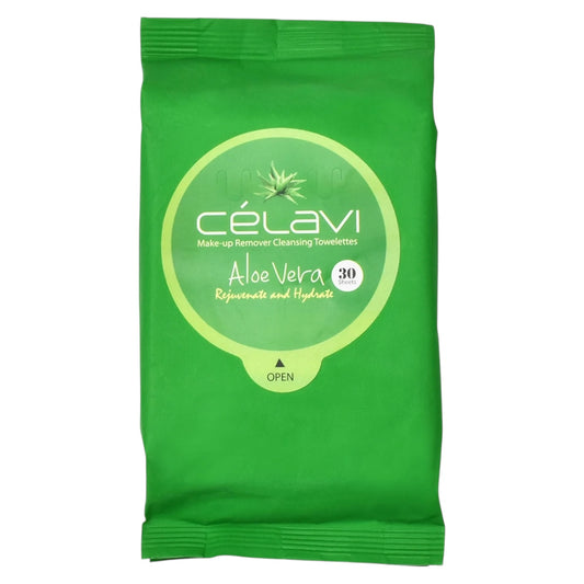 6PCS DISPLAY CELAVI ALOE VERA MAKE-UP REMOVER CLEANSING TOWELETTES MT001