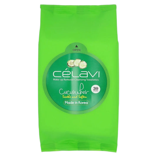 6PCS DISPLAY CELAVI CUCUMBER MAKE-UP REMOVER CLEANSING TOWELETTES MT004