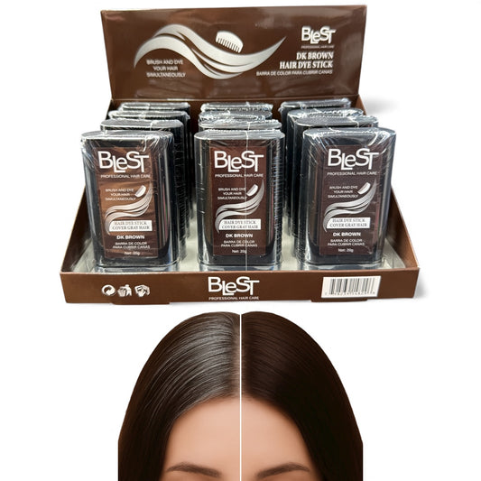 12PCS BLEST DARK BROWN HAIR DYE STICK 8296