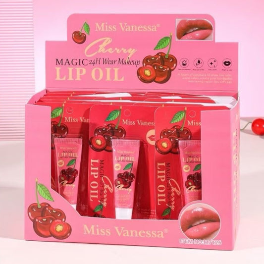24PCS DISPLAY MISS VANESSA CHERRY LIP OIL  M7126