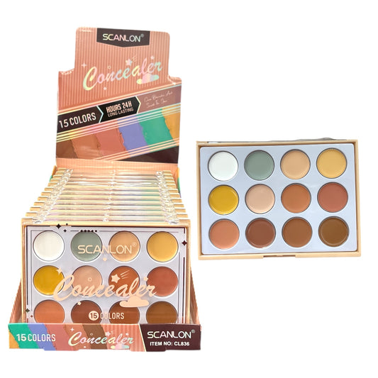 12PCS DISPLAY SCANLON 15 COLORS CONCEALER CL836