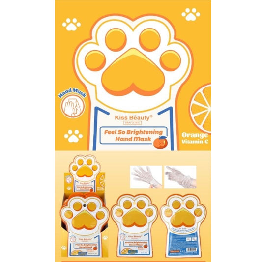 12PCS DISPLAY KISS BEAUTY ORANGE & VITAMIN-C  HAND MASK 1271-07B