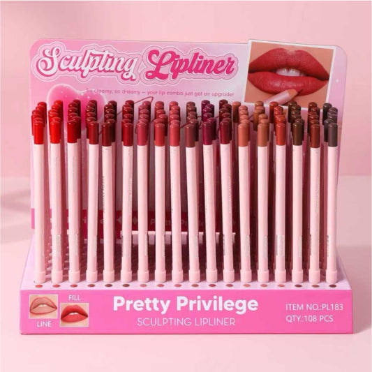 108PCS DISPLAY PRETTY PRIVILEGE SCULPTING LIPLINER PL183