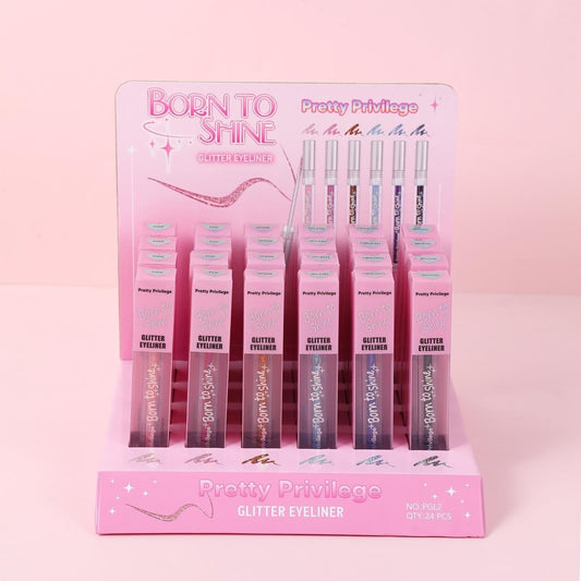 24PCS DISPLAY PRETTY PRIVILEGE GLITTER EYELINERS COLORS  PGL2