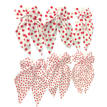 12PCS CHERRY AND STRAWBERRY COQUETTE SINGLE BOWS