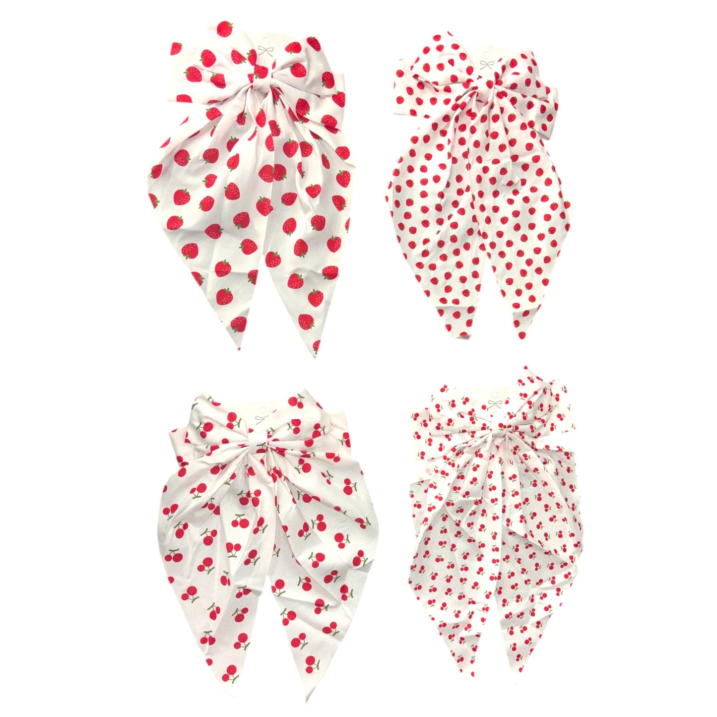 12PCS CHERRY AND STRAWBERRY COQUETTE SINGLE BOWS