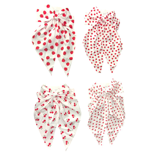 12PCS CHERRY AND STRAWBERRY COQUETTE SINGLE BOWS