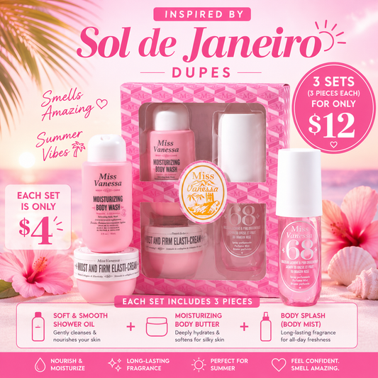 3PCS SET MISS VANESSA PINK  DUO SET M7205