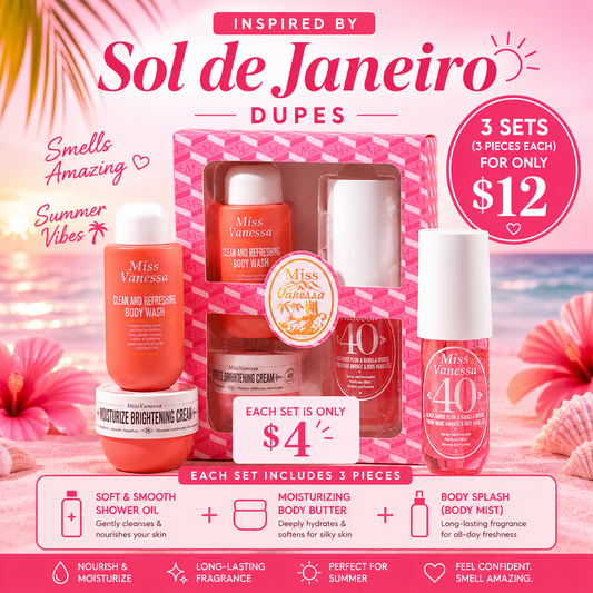 3PCS SET MISS VANESSA CORAL DUO SET M7206