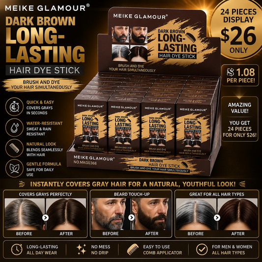 24PCS MEIKE GLAMOUR DARK BROWN HAIR DYE STICK MKG0368
