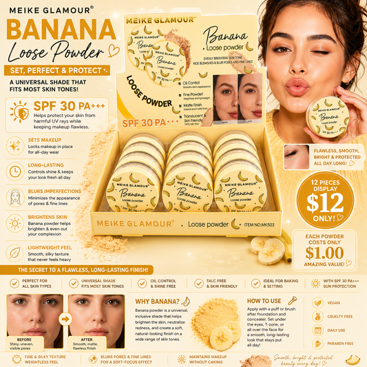 12PCS MEIKE GLAMOUR BANANA SETTING POWDER MK503