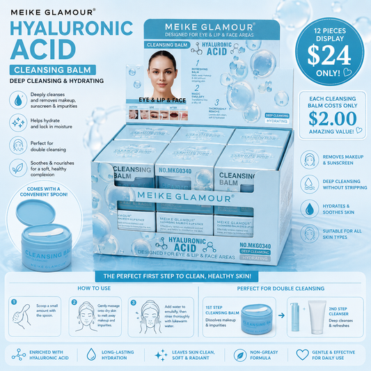 12PCS MEIKE GLAMOUR HYALURONIC ACID MAKEUP REMOVER CREAM MKG0340