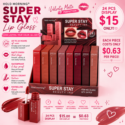 24PCS HOLD MORNING SUPER STAY LIP GLOSS HL 6052