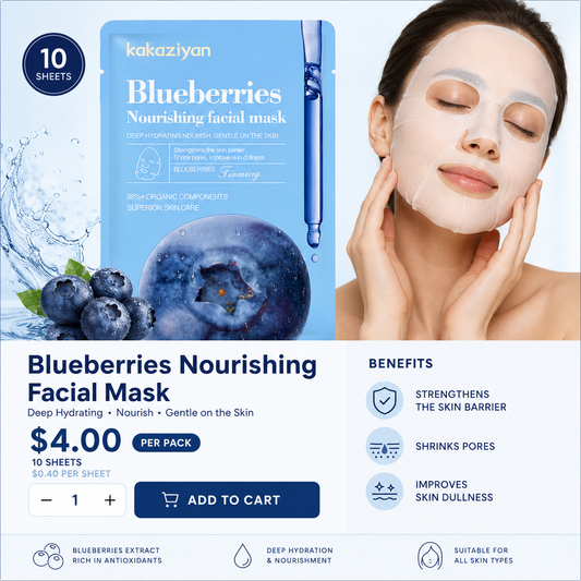 10PCS PACK KAKAZIYAN FACE-MASK BLUEBERRY M010