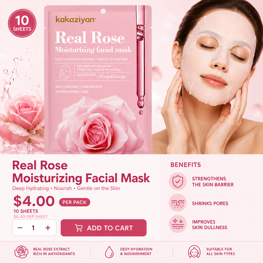 10PCS PACK KAKAZIYAN FACE-MASK REAL ROSE M011