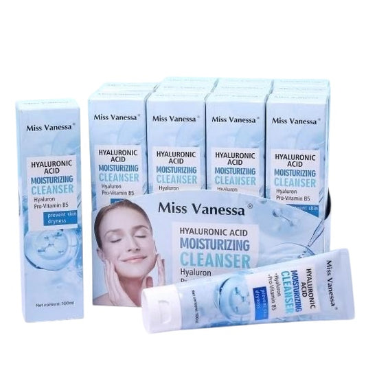 12PCS DISPLAY MISS VANESSA HYALURONIC ACID PRO-VITAMIN E  CLEANSER M7009