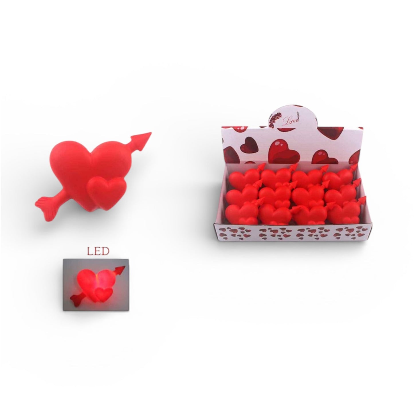 12PCS BOX LIGHT UP ARROWED HEARTS ANV-0488