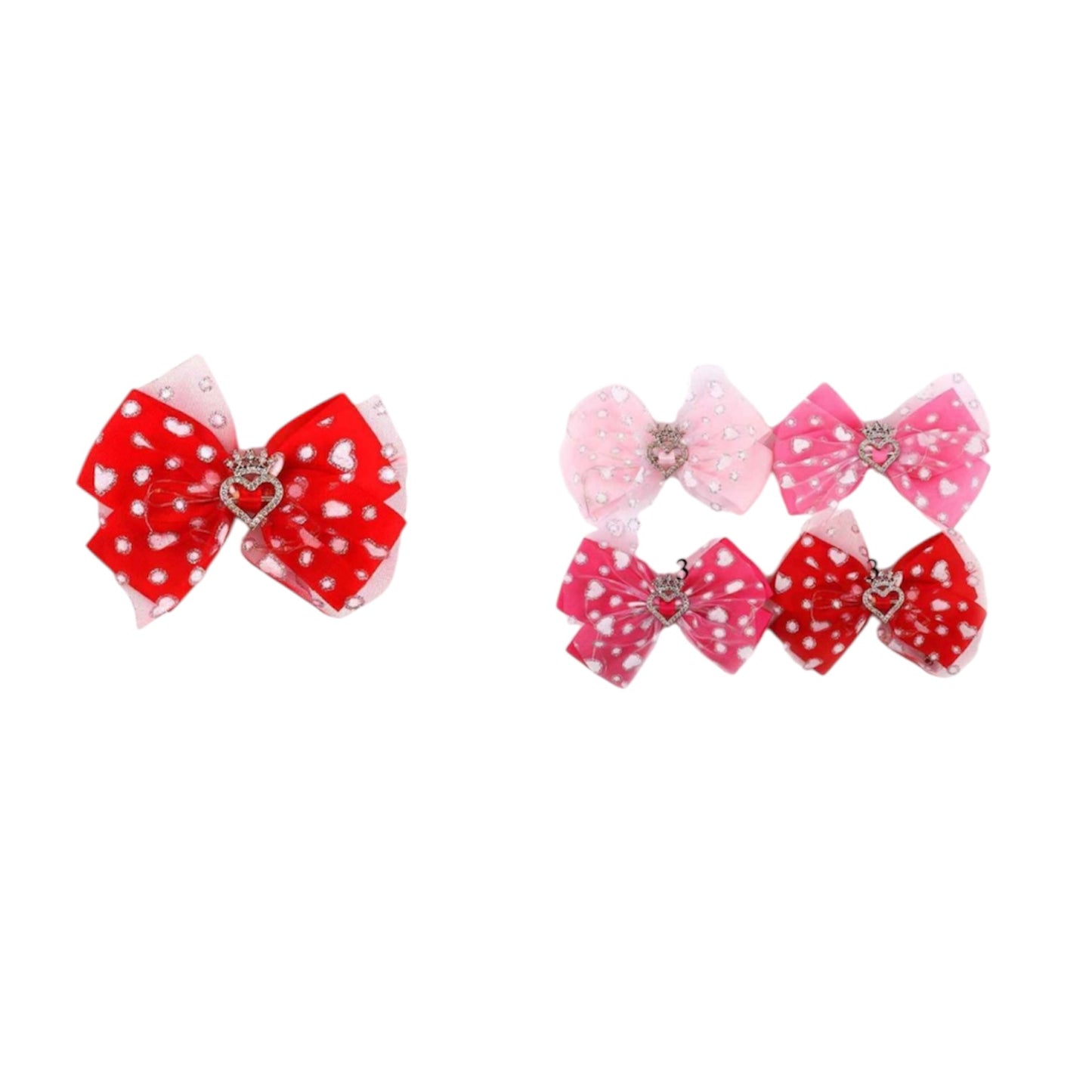 12PCS PACK  LIGHT UP HEART CROWN BOWS MKC-5123