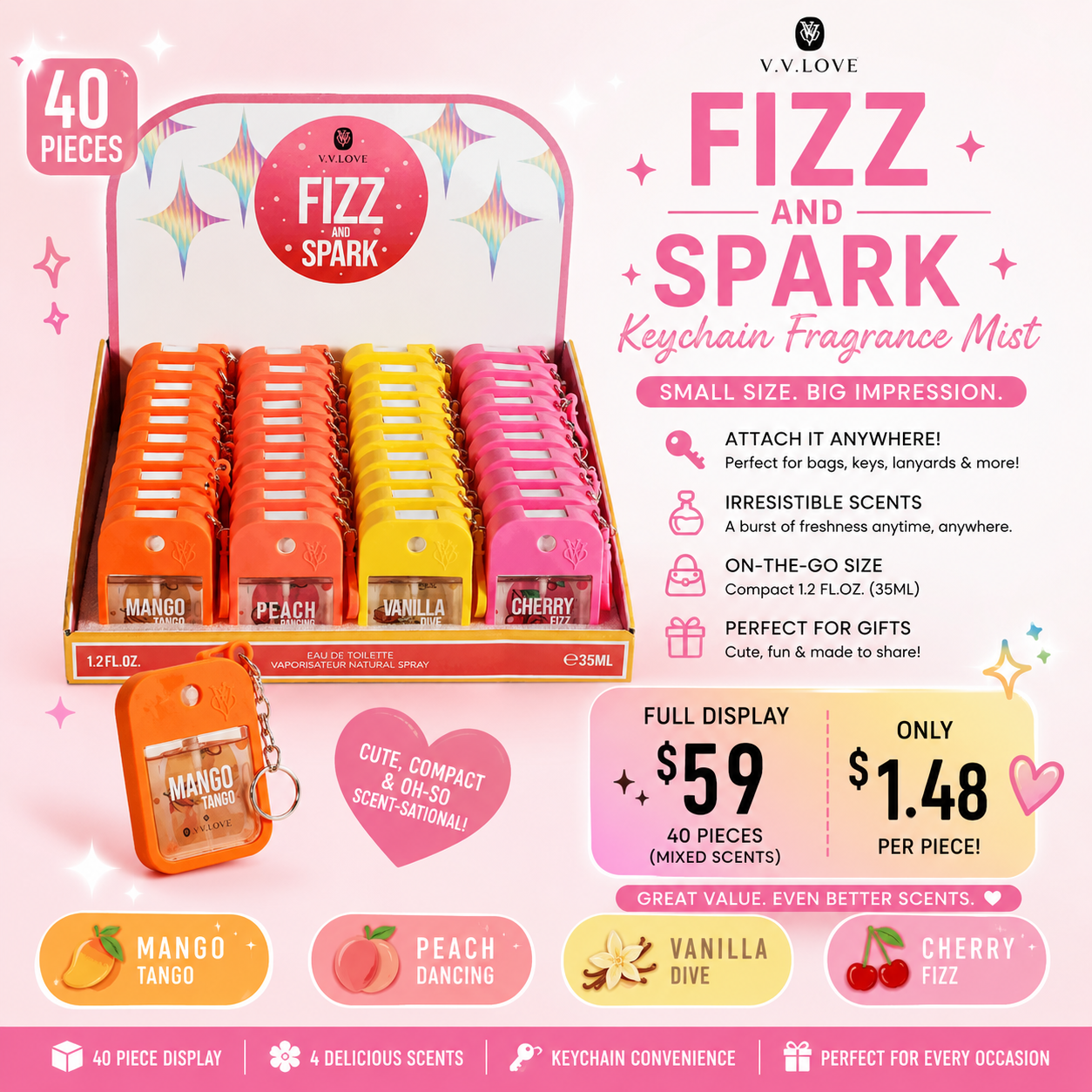 40PCS DISPLAY FRAGRANCE MIST VL9035-2
