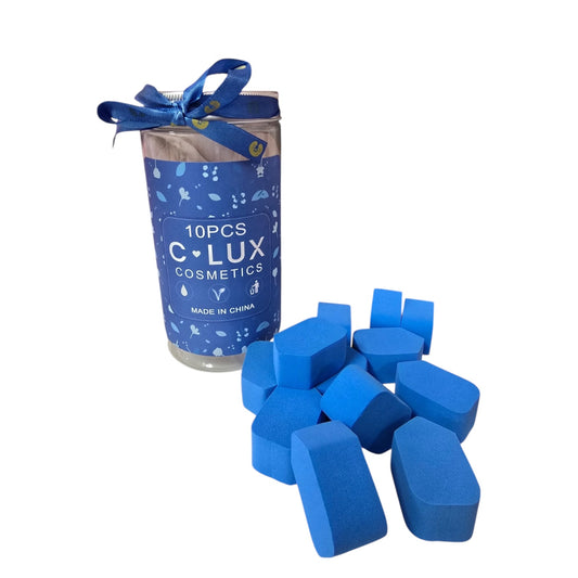 DARK BLUE C LUX BEAUTY BLENDERS 10 PCS